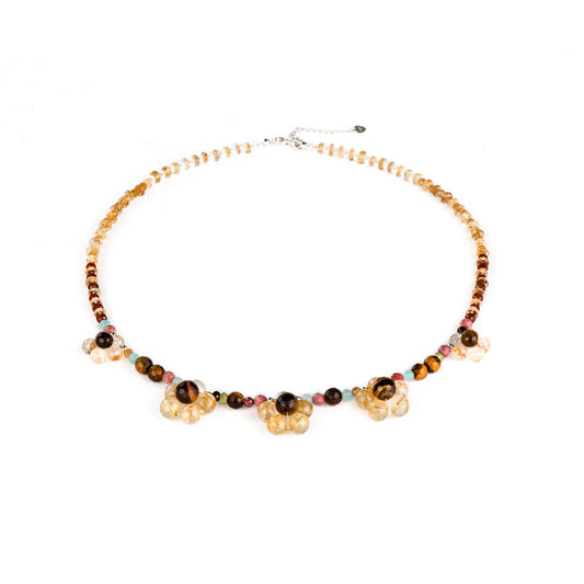 Maillard Style Flower Citrine Necklace