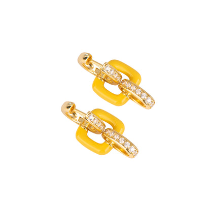 Geometric Charm: 925 Silver Plated 18k Gold Earring