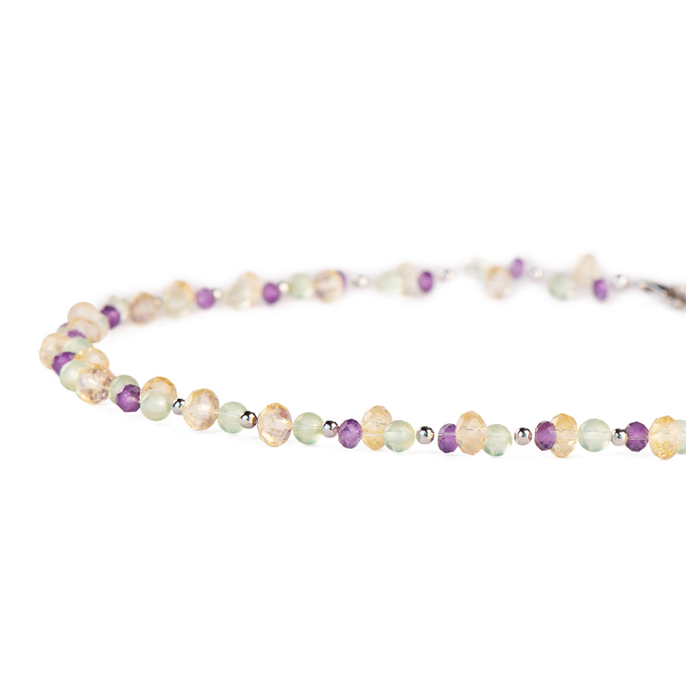 Prehnite Amethyst Citrine Chain Necklace