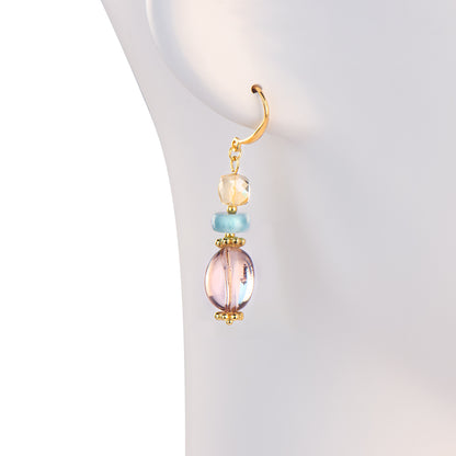 Ametrine Larimar Citrine Earrings