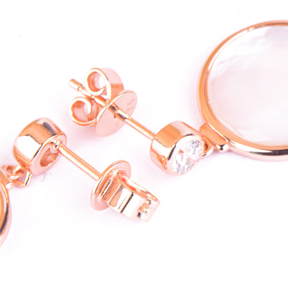 Rose Gold Plated Sliver Mother of Peal Encrusted Earring