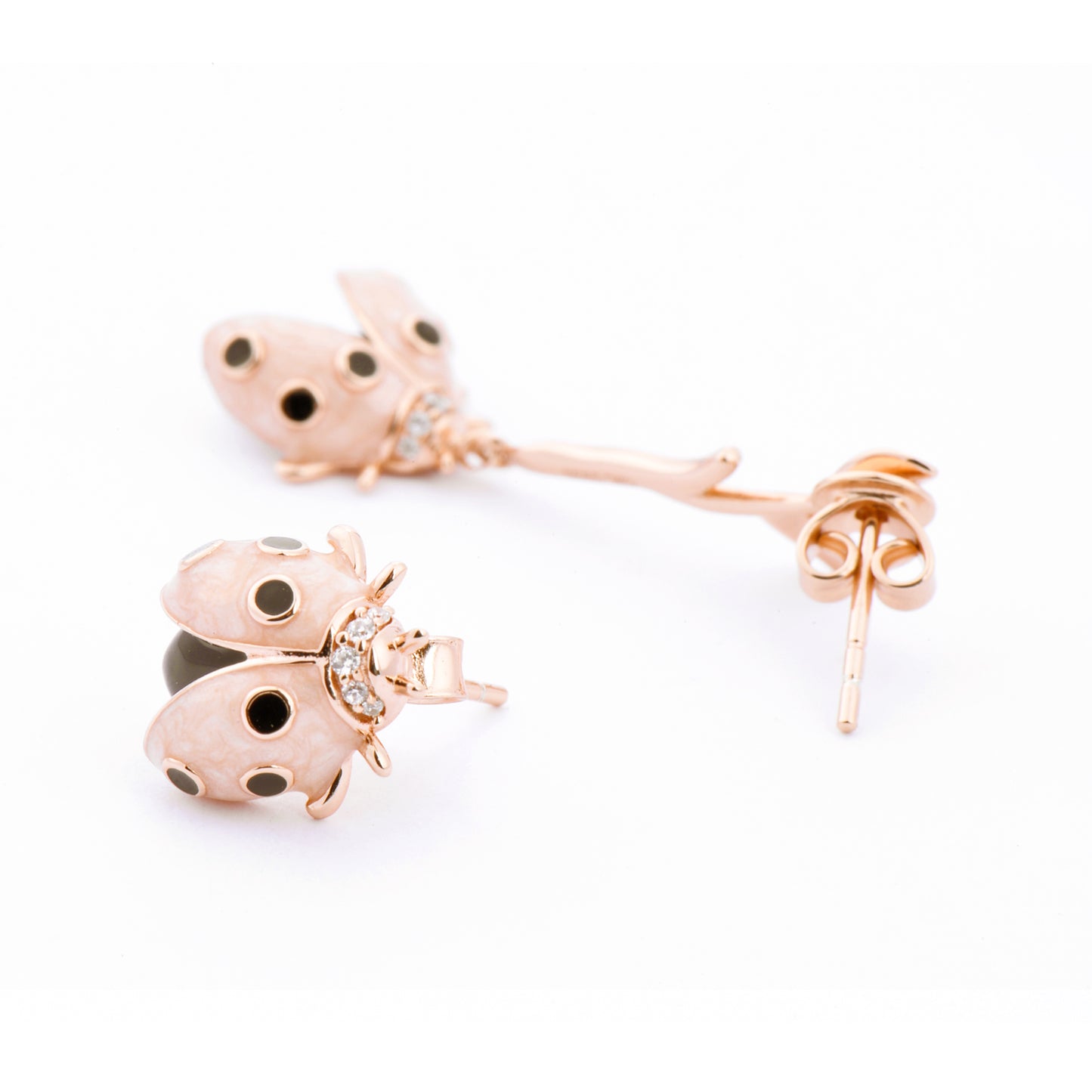 Rose Gold Plated Ladybug Earring