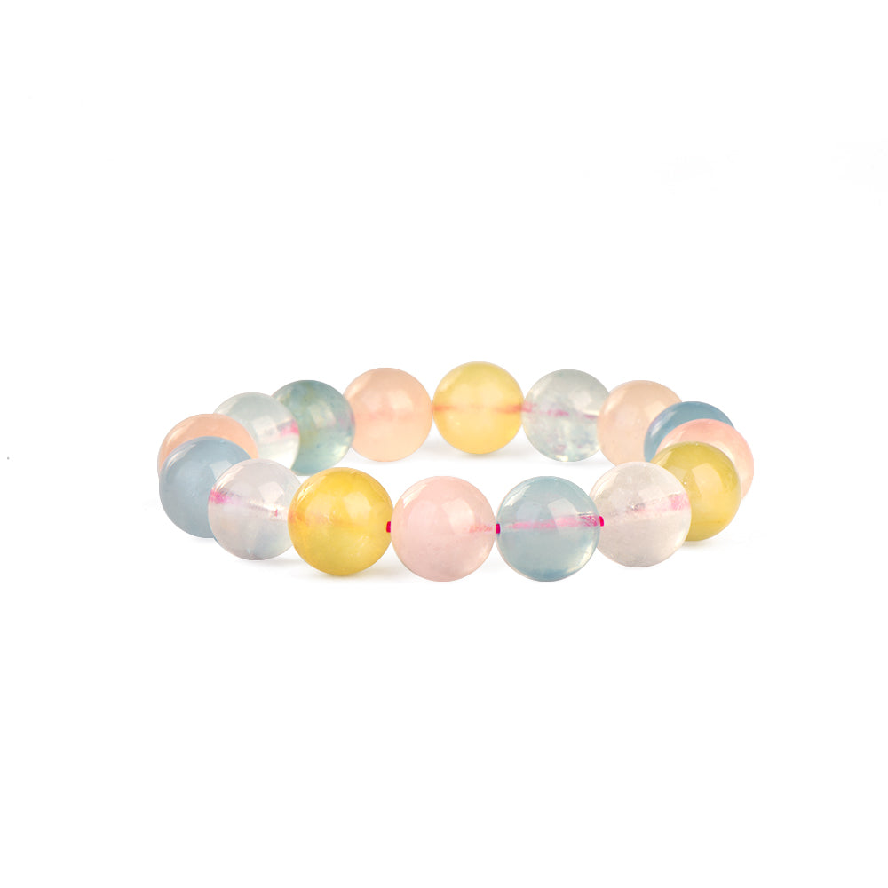 12mm Rainbow Morganite Bead Bracelet