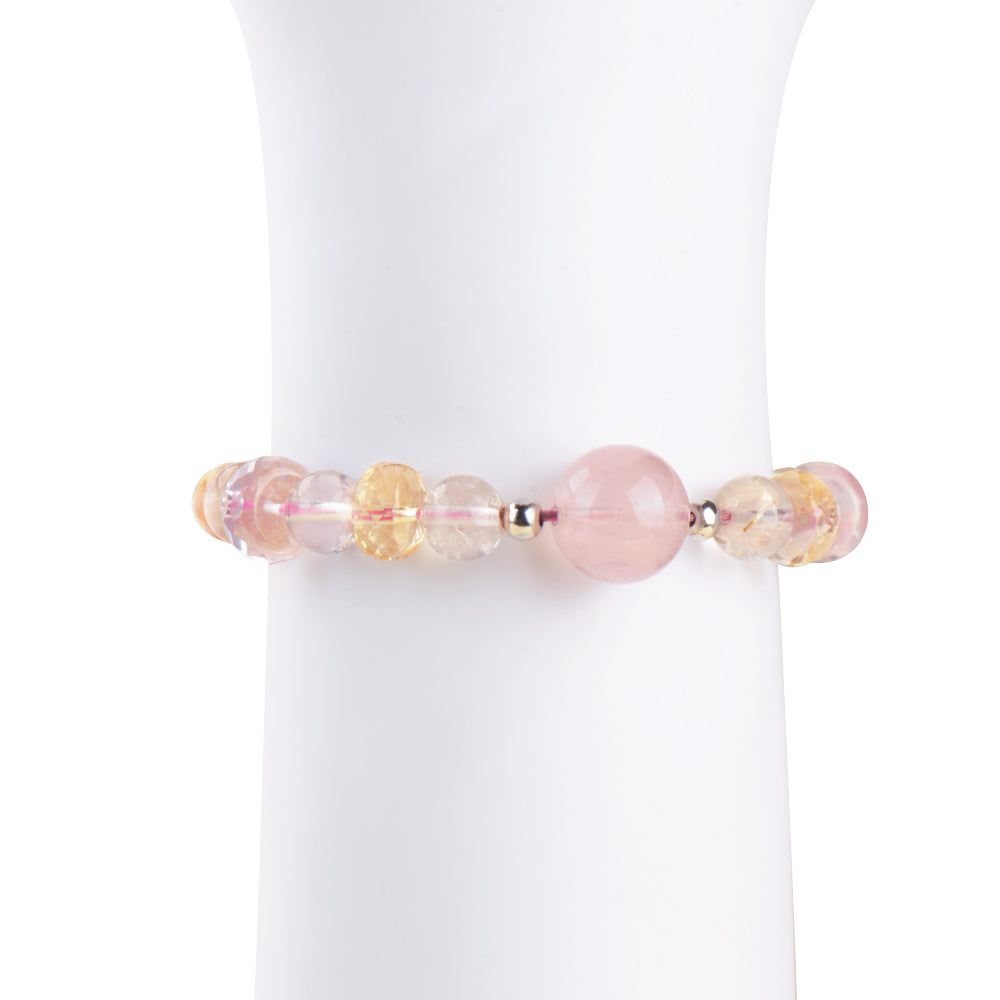 Citrine Amethyst Morganite Beads Bracelet