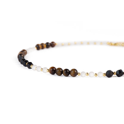 Blue Moonstone Tiger eye Agate Necklace