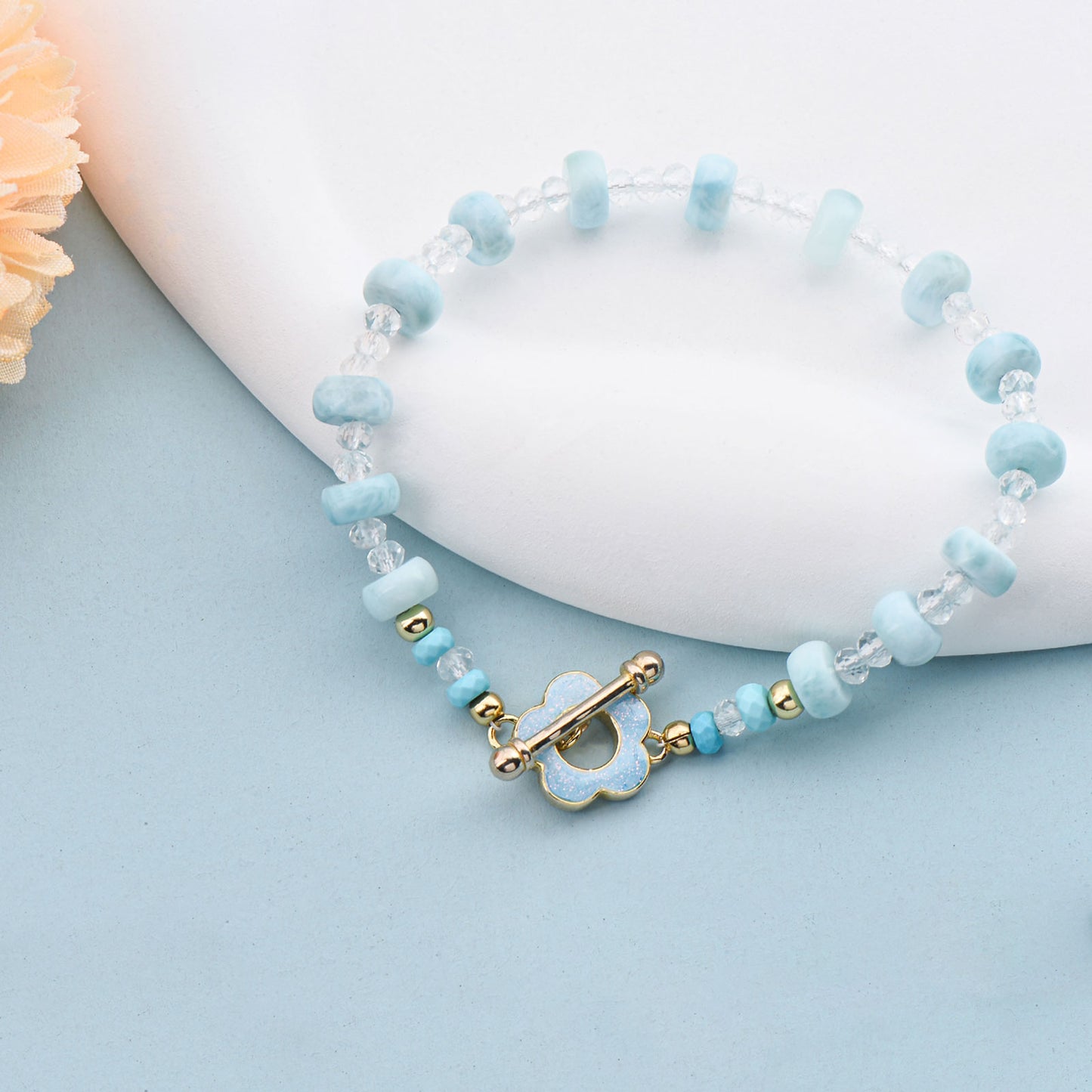 Turquoise Blue Quartz bracelet For Women best gift for girl