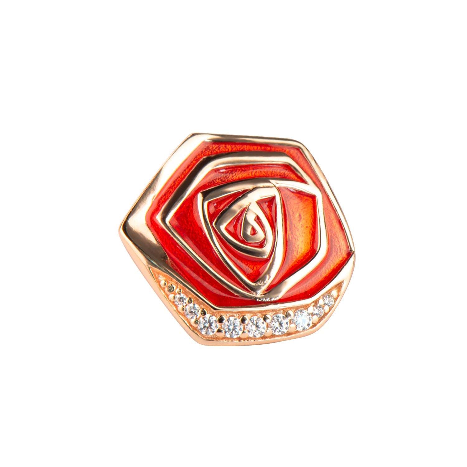 Red Rose 925 Sliver Plated 18k Gold Earrings