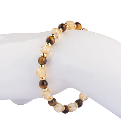 Twilight Tiger Eye Citrine Beads Bracelet