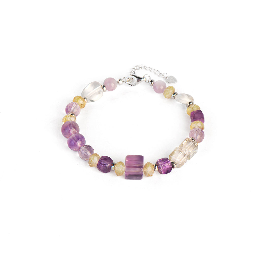 Super Seven Citrine Amethyst Chain Bracelet