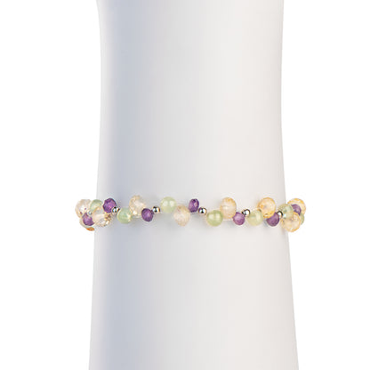 Prehnite Amethyst Citrine Chain Bracelet