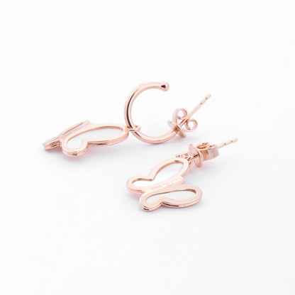 Rose Gold Plated Silver Butterfly Earring