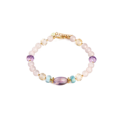 Ametrine Larimar Citrine Chain Bracelet