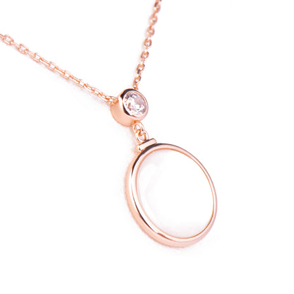 Rose Gold Plated Sliver Mother of Pearl Encrusted Necklace