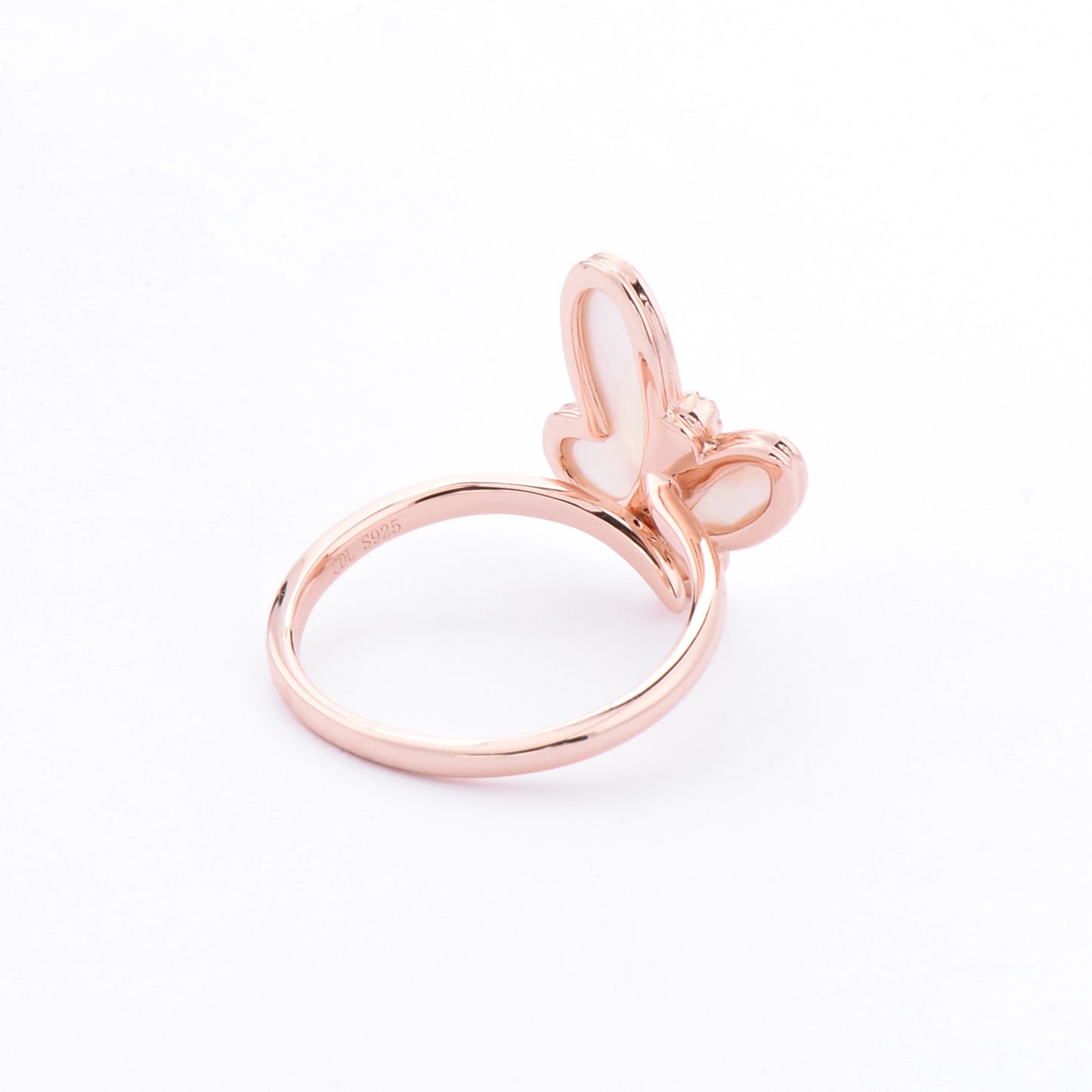 Rose Gold Plated Silver Butterfly Ring