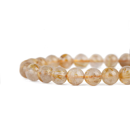 8mm Pure Gold Titanium Crystal Beads Bracelet