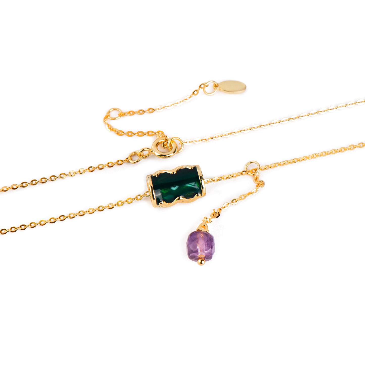 Slub Amethyst Pendant Necklace