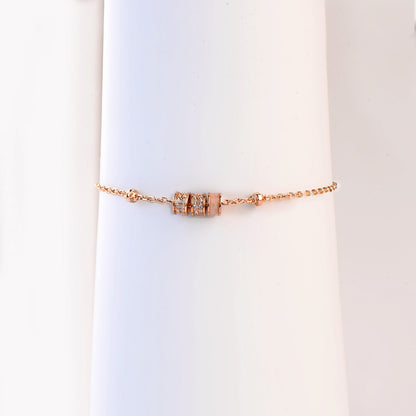 Rose Gold Plated Time Wheel Bracelet