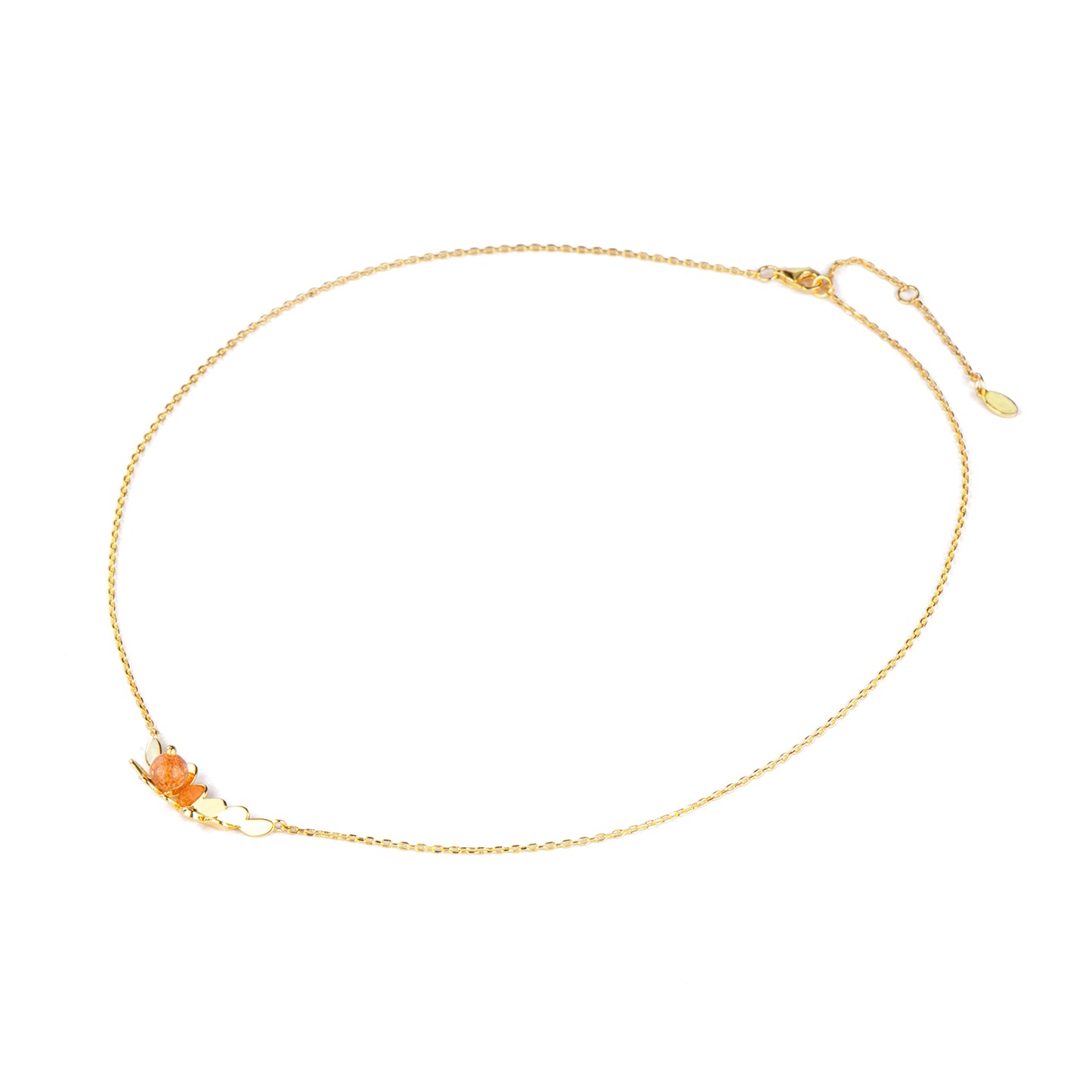 Mimosa Gold Strawberry Crystal Pendant Necklace