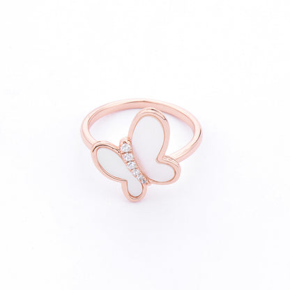 Rose Gold Plated Silver Butterfly Ring