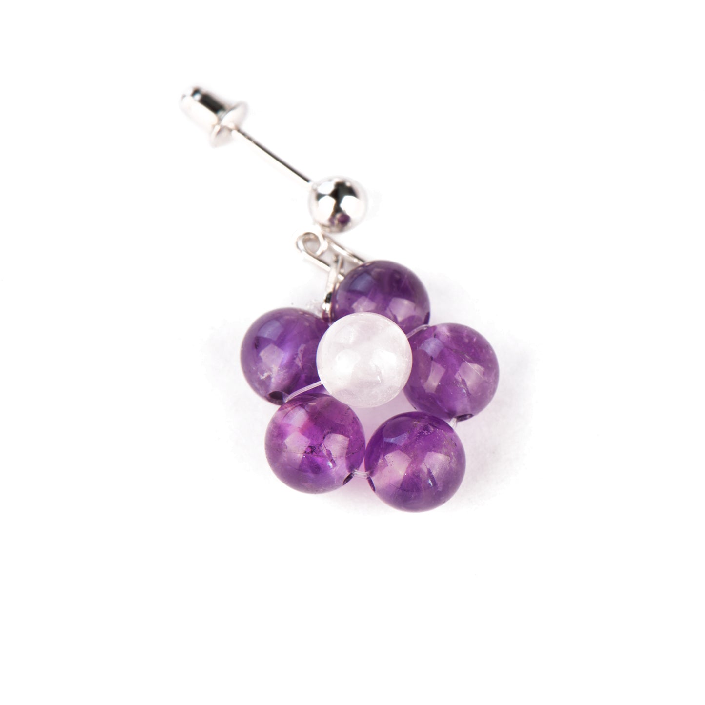 Blossom Flower Amethyst Quartz Earrings