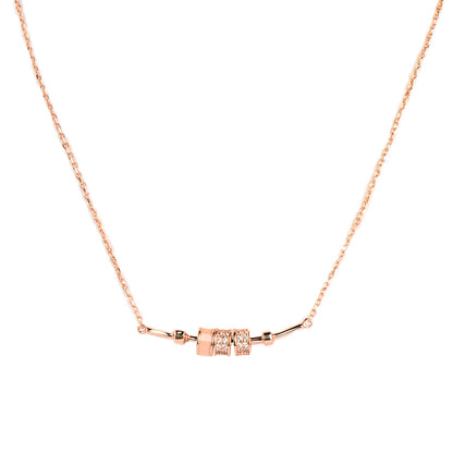 Rose Gold Plated Time Wheel Necklace