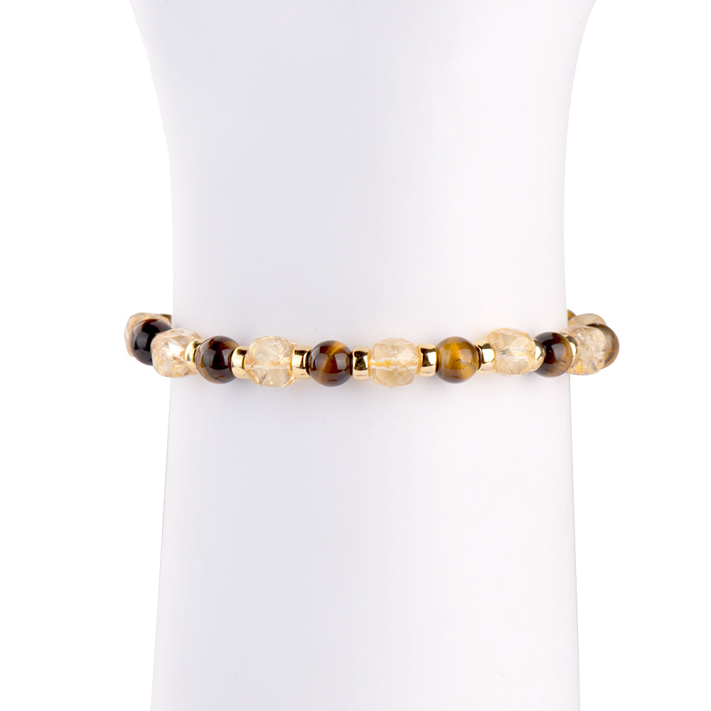 Twilight Tiger Eye Citrine Beads Bracelet