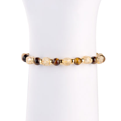 Twilight Tiger Eye Citrine Beads Bracelet