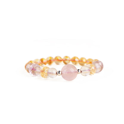 Citrine Amethyst Morganite Beads Bracelet