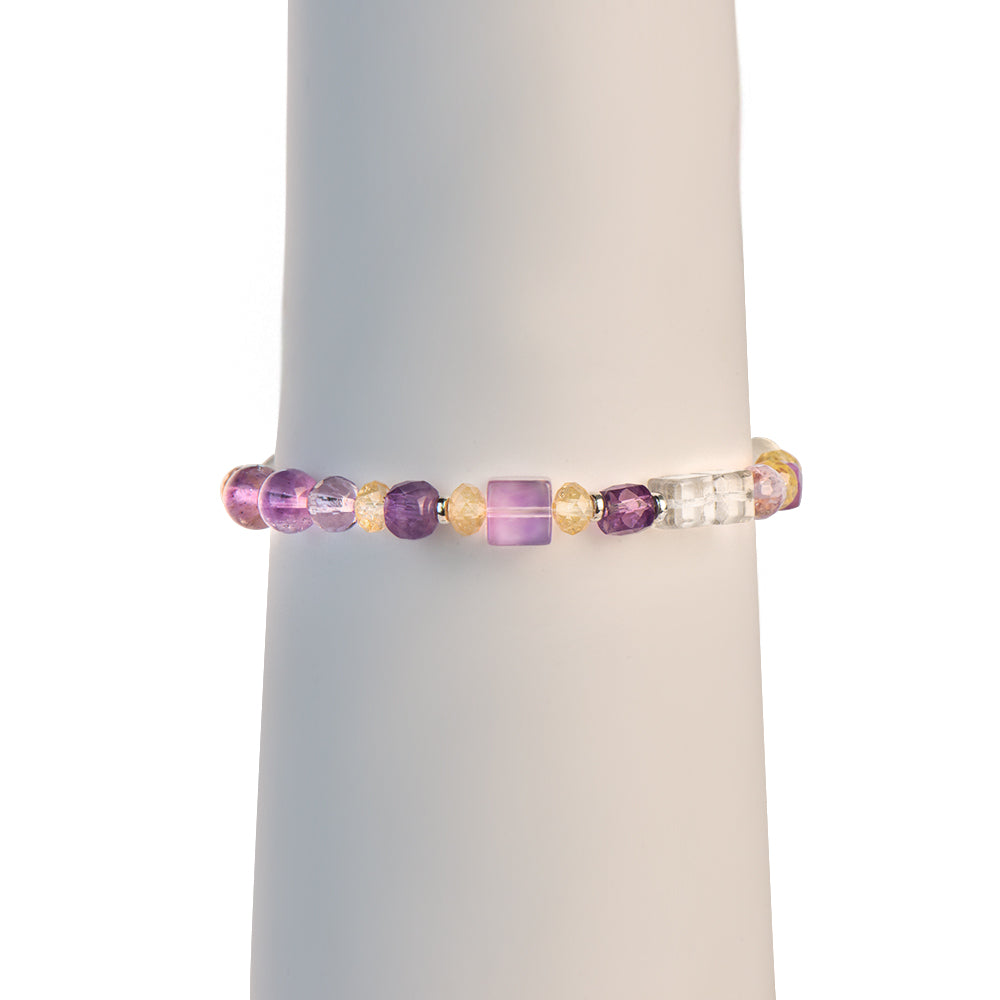 Super Seven Citrine Amethyst Chain Bracelet