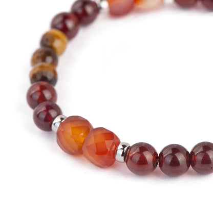 Caramel Sweetheart Golden Strawberry Crystal Garnet Agate Bracelet