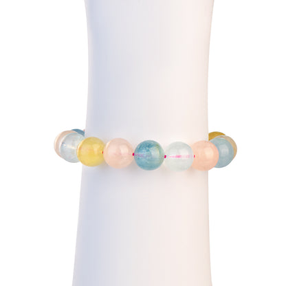 12mm Rainbow Morganite Bead Bracelet