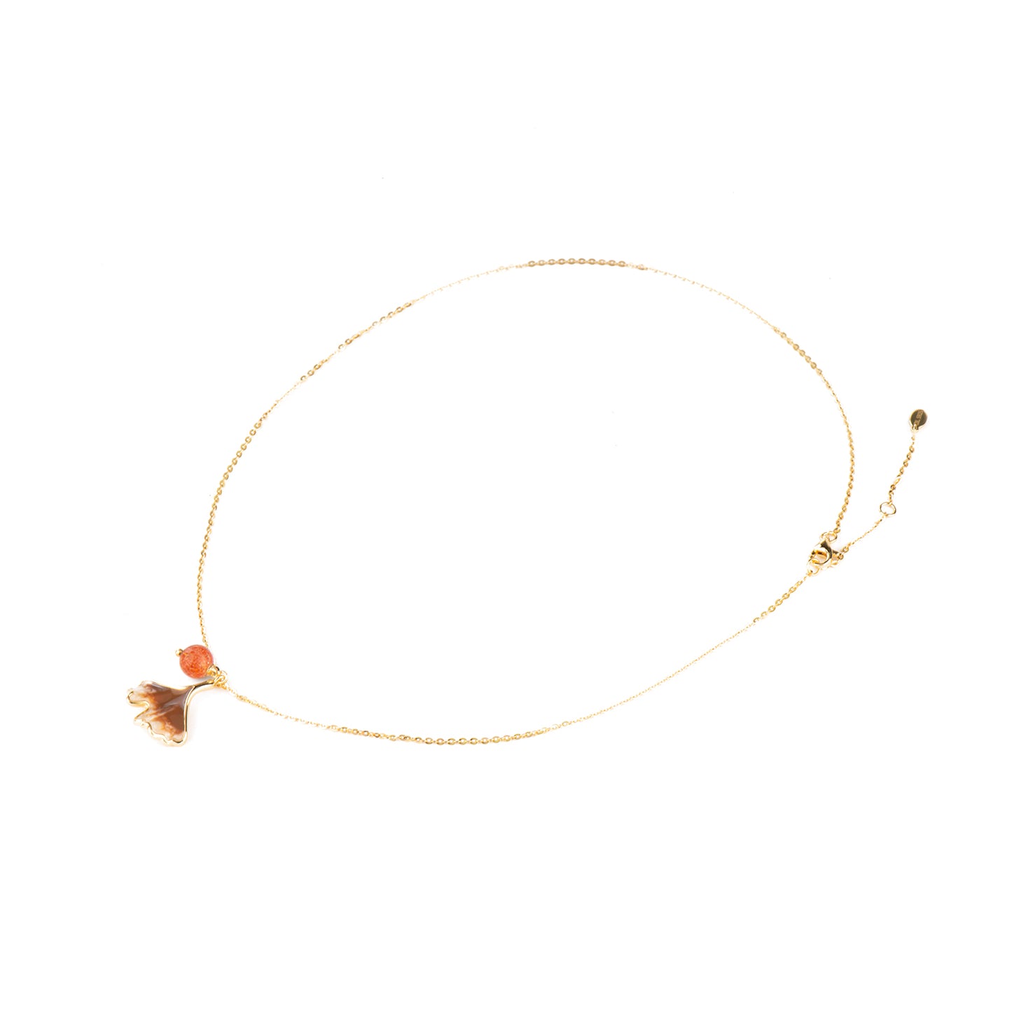 Ginkgo 18k Gold Plated Silver Golden Strawberry Quartz Necklace