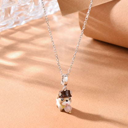 S925 Silver Charming Pendant Necklace Cutie Dog Desgin Jewelry Gift for Her