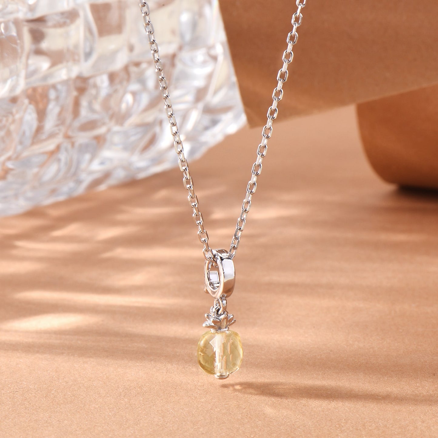 S925 Silver Charming Pendant Necklace Cutie Pineapple Desgin Jewelry Gift for Her