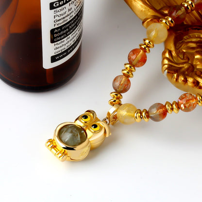 Unique Tiger's Eye Citrine and Lapis Lazuli Necklace