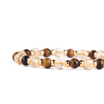 Twilight Tiger Eye Citrine Beads Bracelet