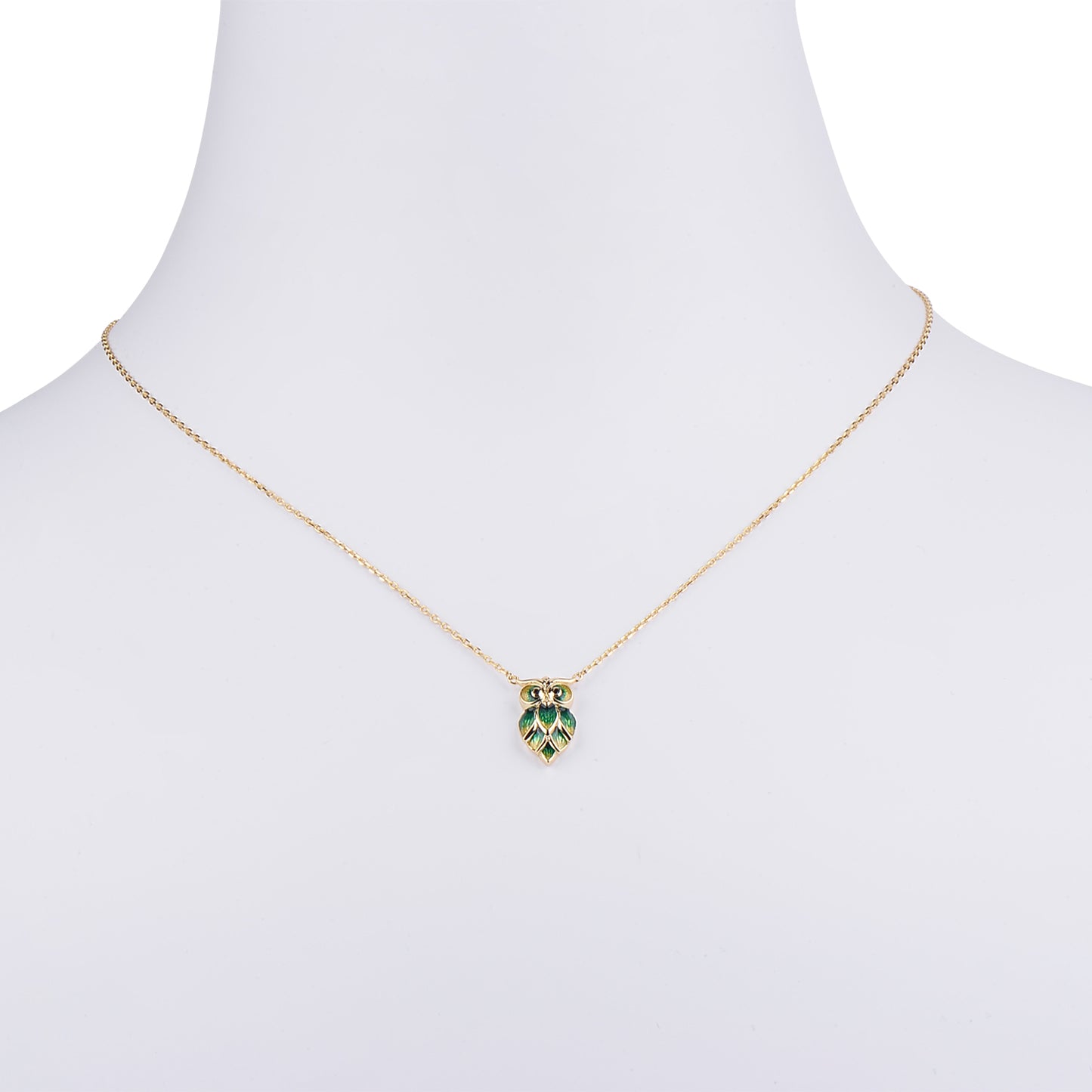 Collier Hibou Plaqué Argent 18 Carats