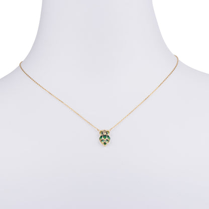 Collier Hibou Plaqué Argent 18 Carats