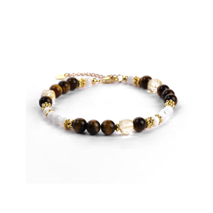 Round Tiger Eye Mother-of-pearl Bracelet