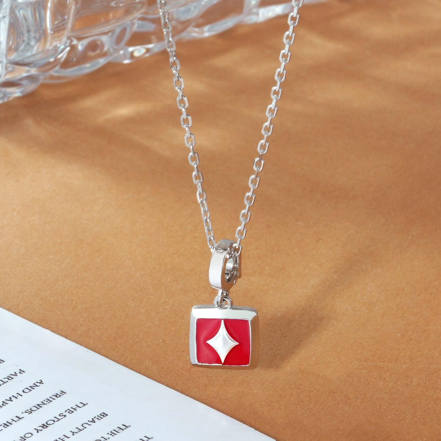 S925 Silver Poker Pendant Necklace Charming Removable Pendant Jewelry Gift