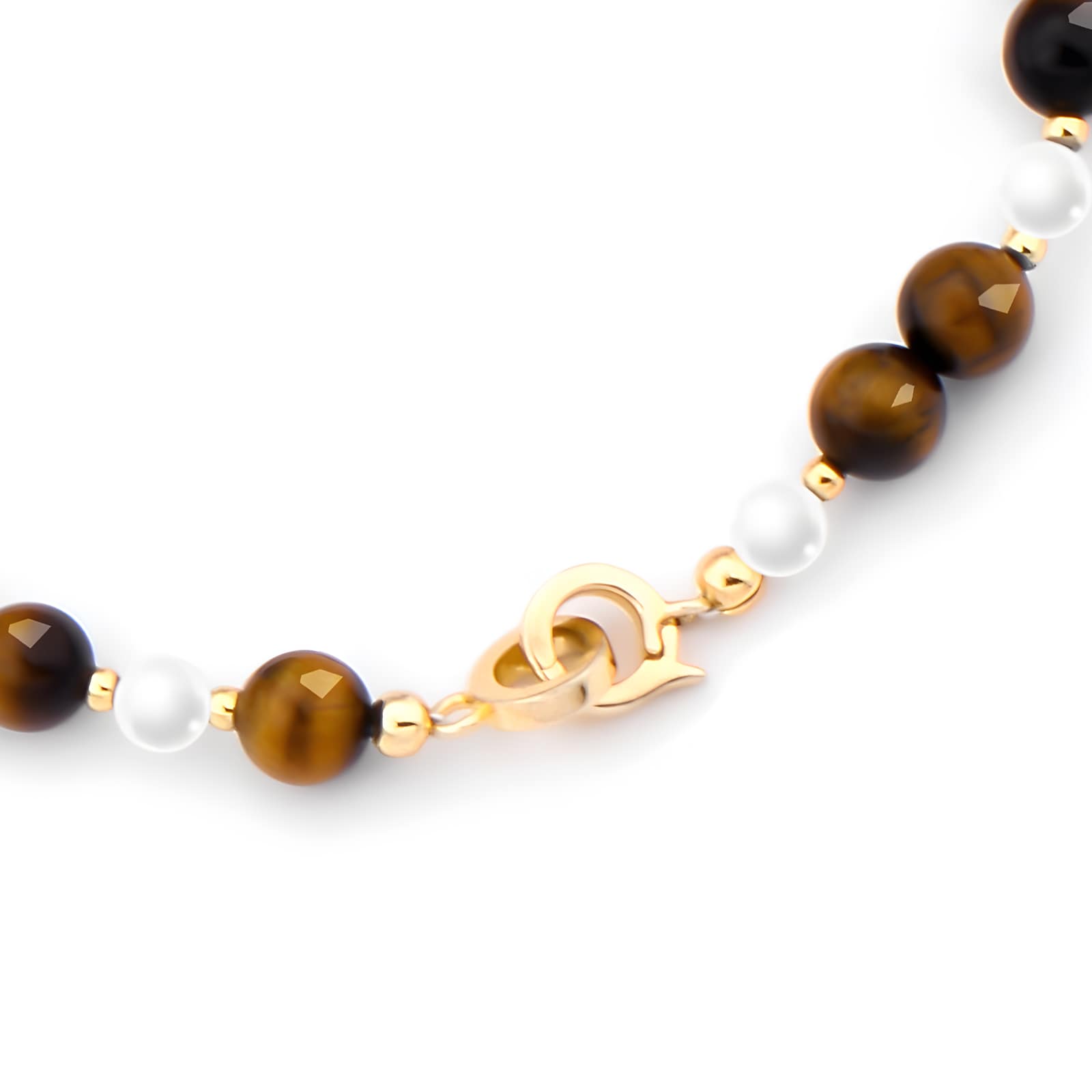 Beaded necklace, Tiger Eye beaded necklace, Tiger Eye necklace, Sterling silver necklace, birthday gift, Gemstone necklace, Tiger Eye.