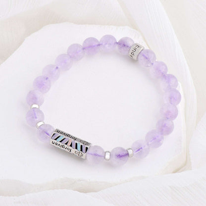 Natural High Ice Purple Chalcedony Bracelet Women's Birthday Single Circle Crystal Agate Bracelet Gift foe her