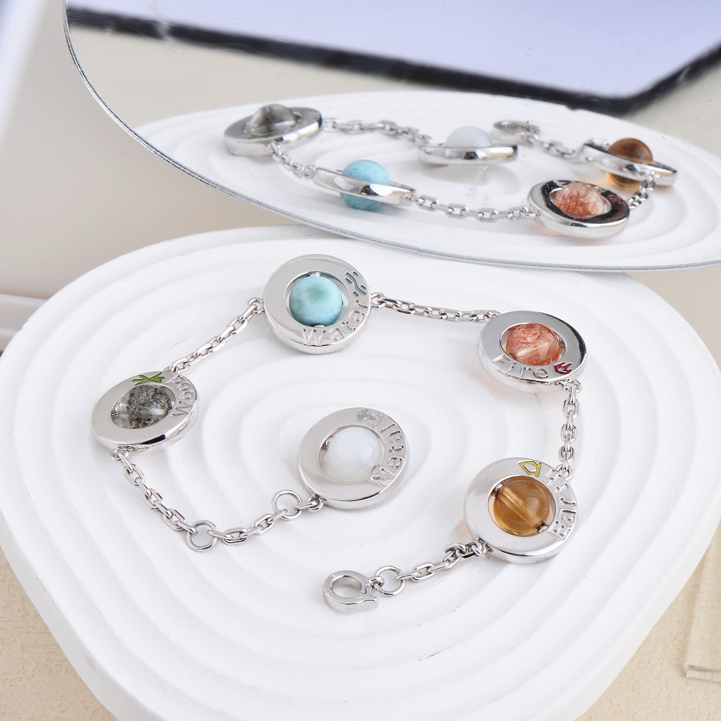 Universe Galaxy Planets Solar System Five phases Bracelet