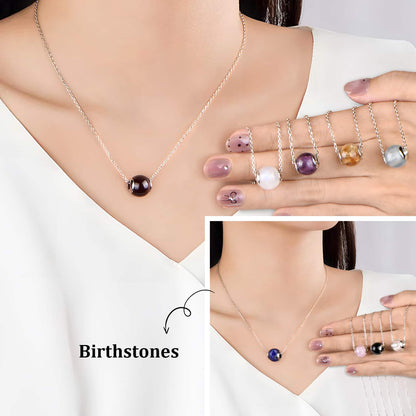 Handmade Birthstone Crystal Neckalce - Custom 12 months Jewelry Gift for her