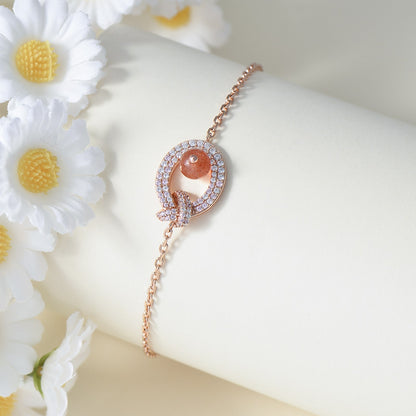 Fortune Fish Gold Strawberry Quartz Bracelet