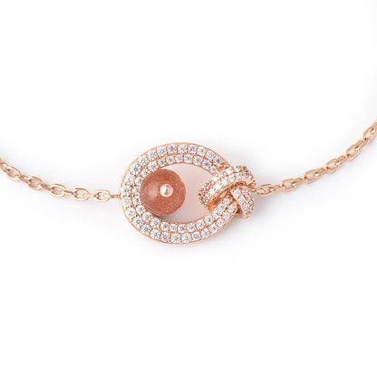 Fortune Fish Gold Strawberry Quartz Bracelet