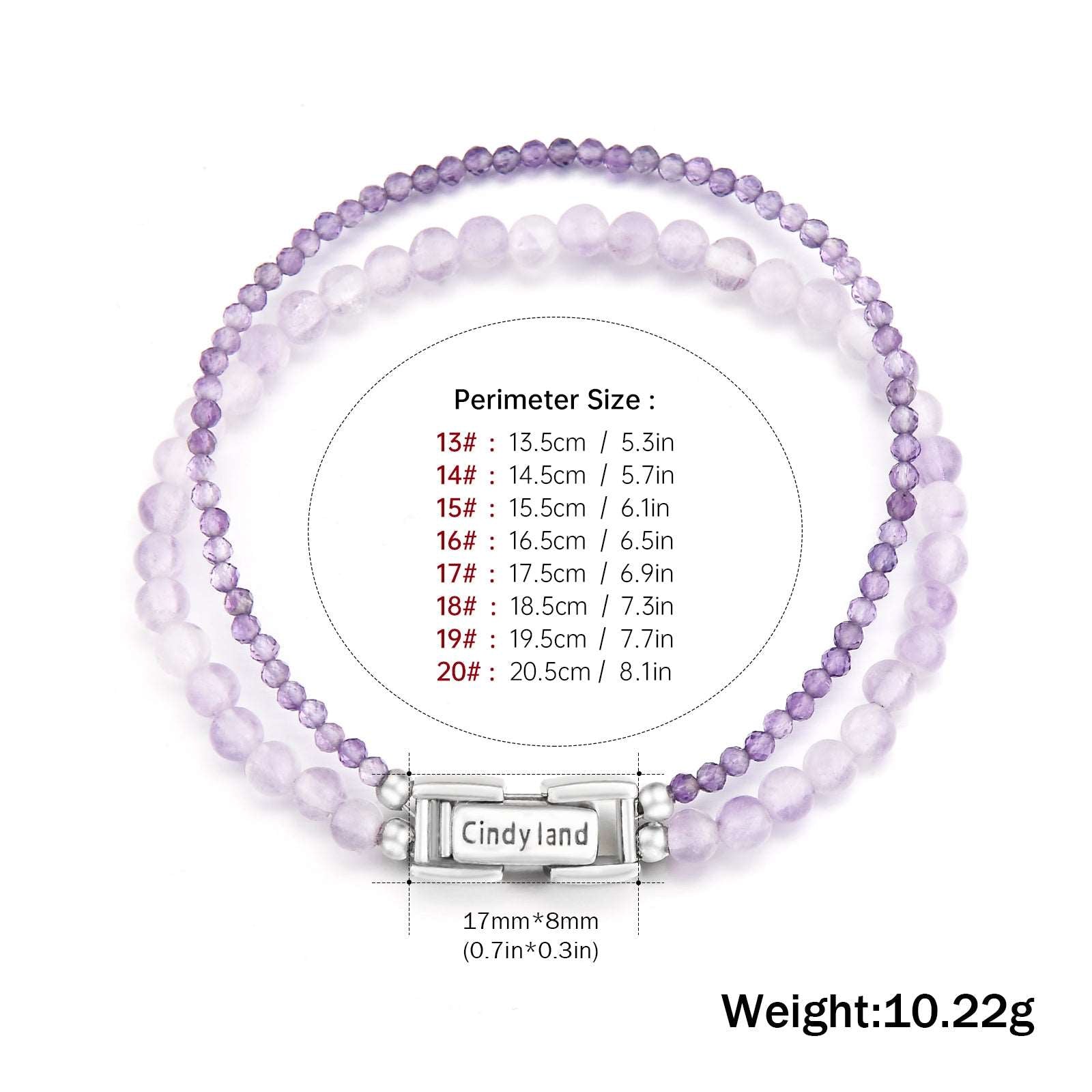 Double Row Amethyst Purple Chalcedony Stylish Clasp Bracelet