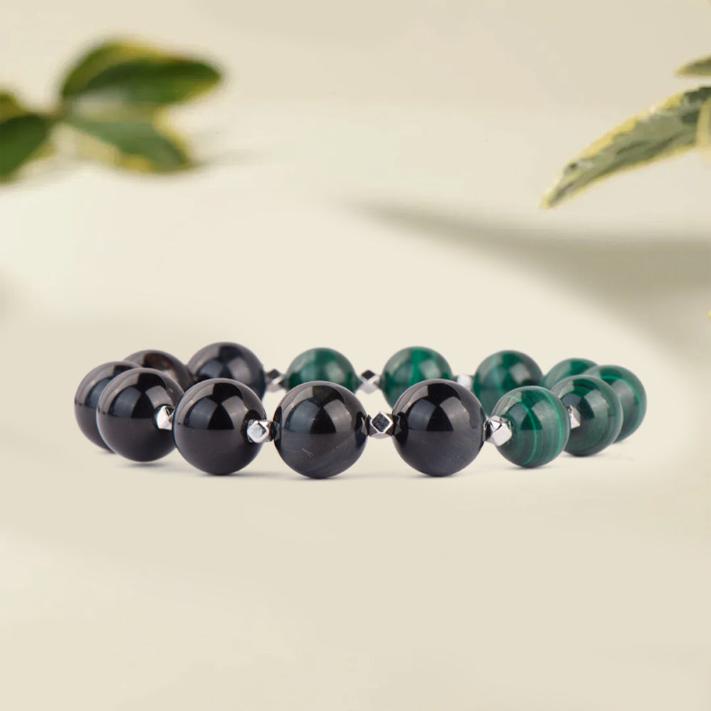 Island Tiger Eye Malachite Beads Bracelet