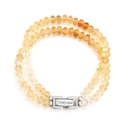 Cindy land 100% Original Citrine Gradient Multiple Strand Gemstone Bracelet Unique Double Row of Clasps