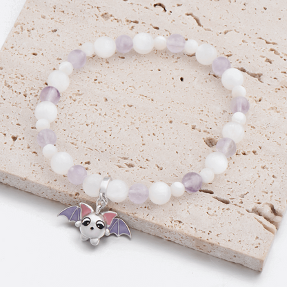 light Purple Jade and Mother-of-pearl Beads nature animal bat pendant